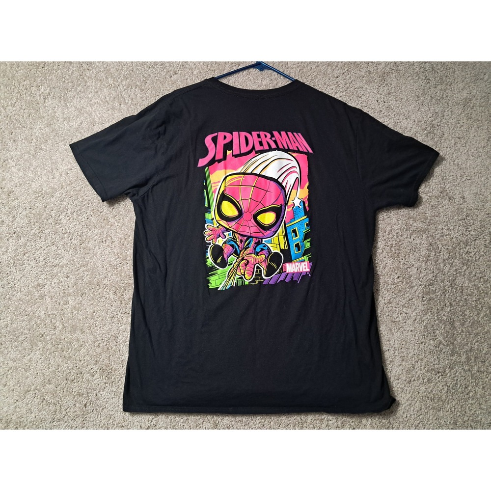 Spider-man Shirt Marvel Funko Pop! Mens XL Black Graphic Short Sleeve